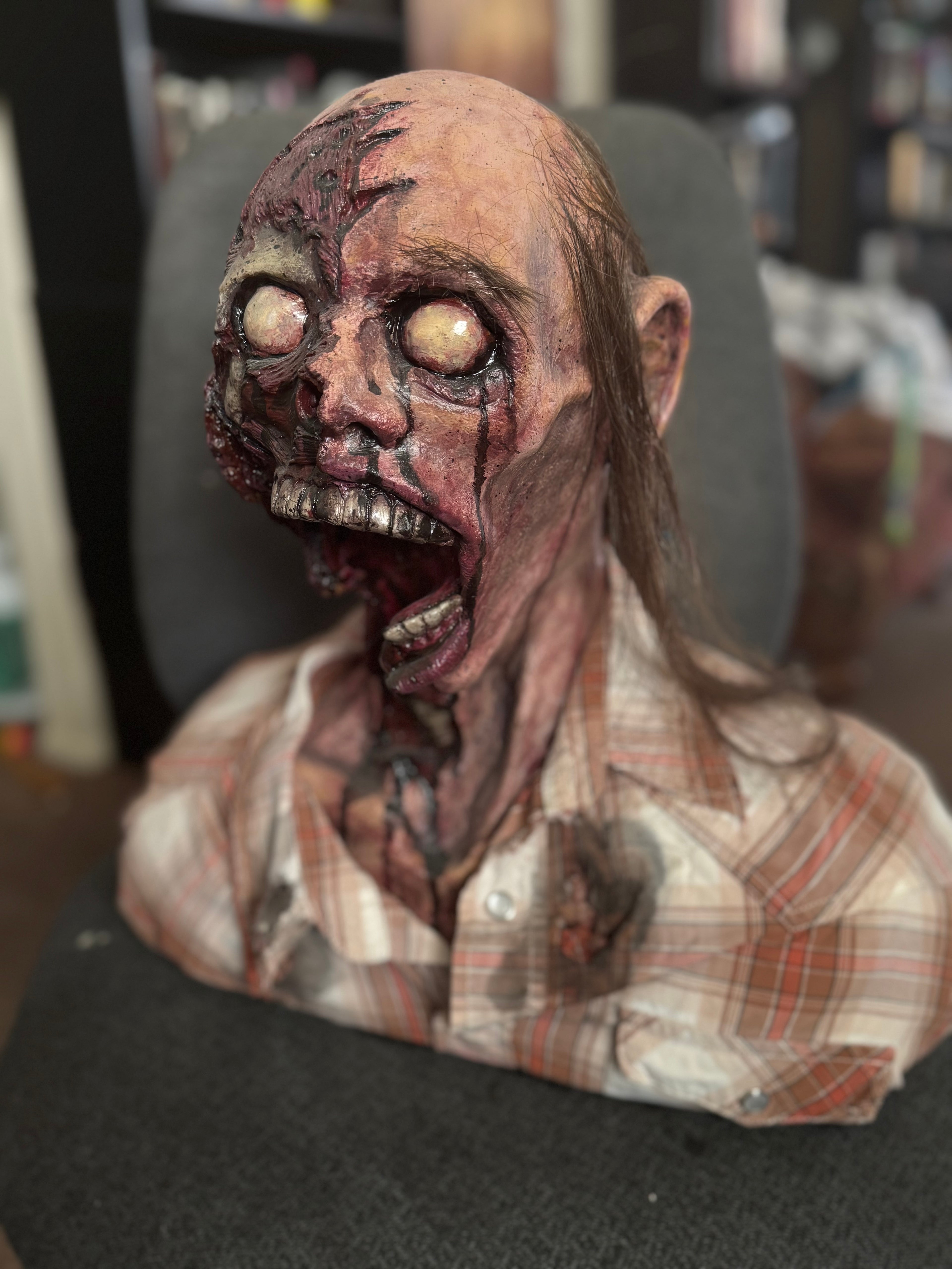 Zombie polyfoam and latex head Prop