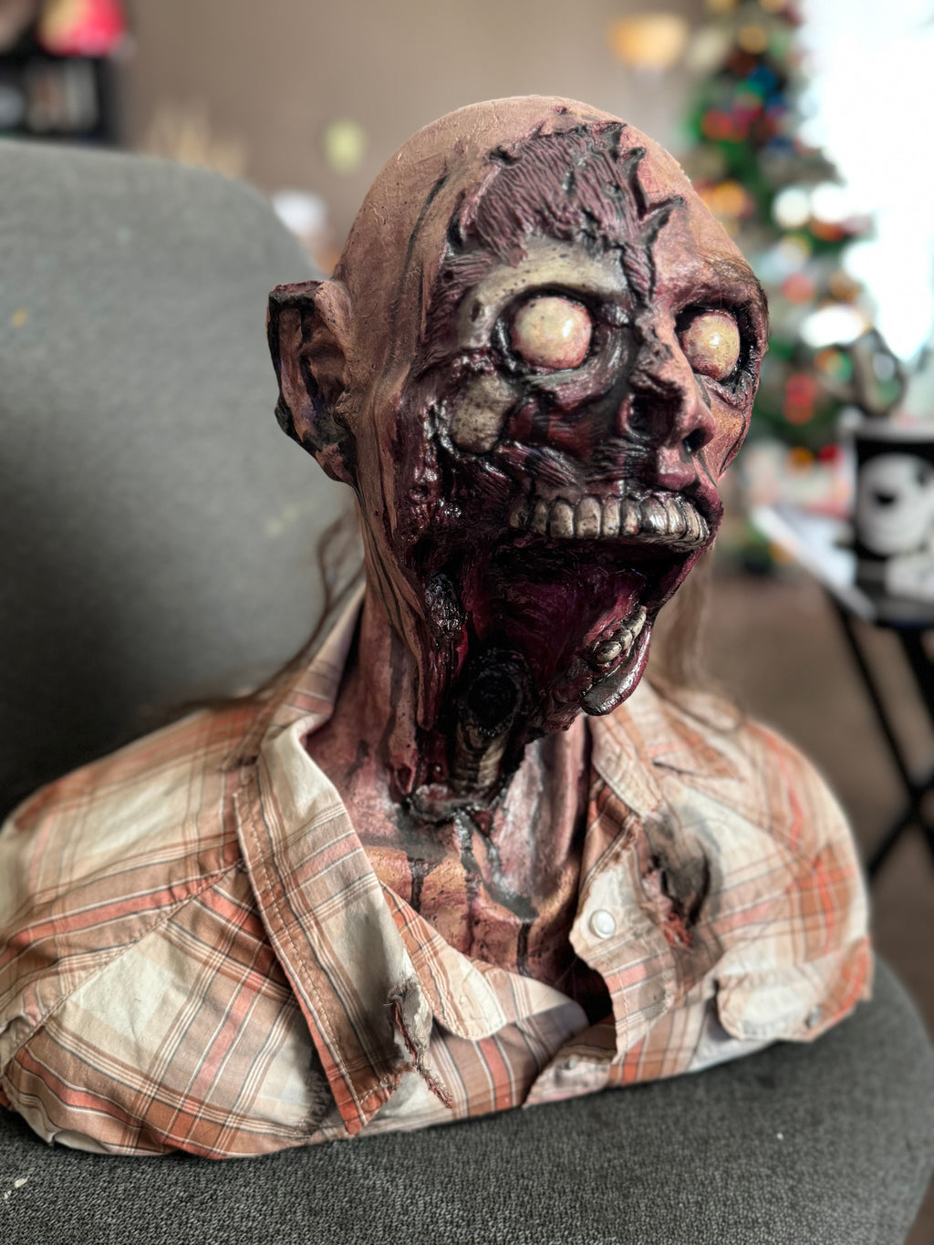 Zombie polyfoam and latex head Prop