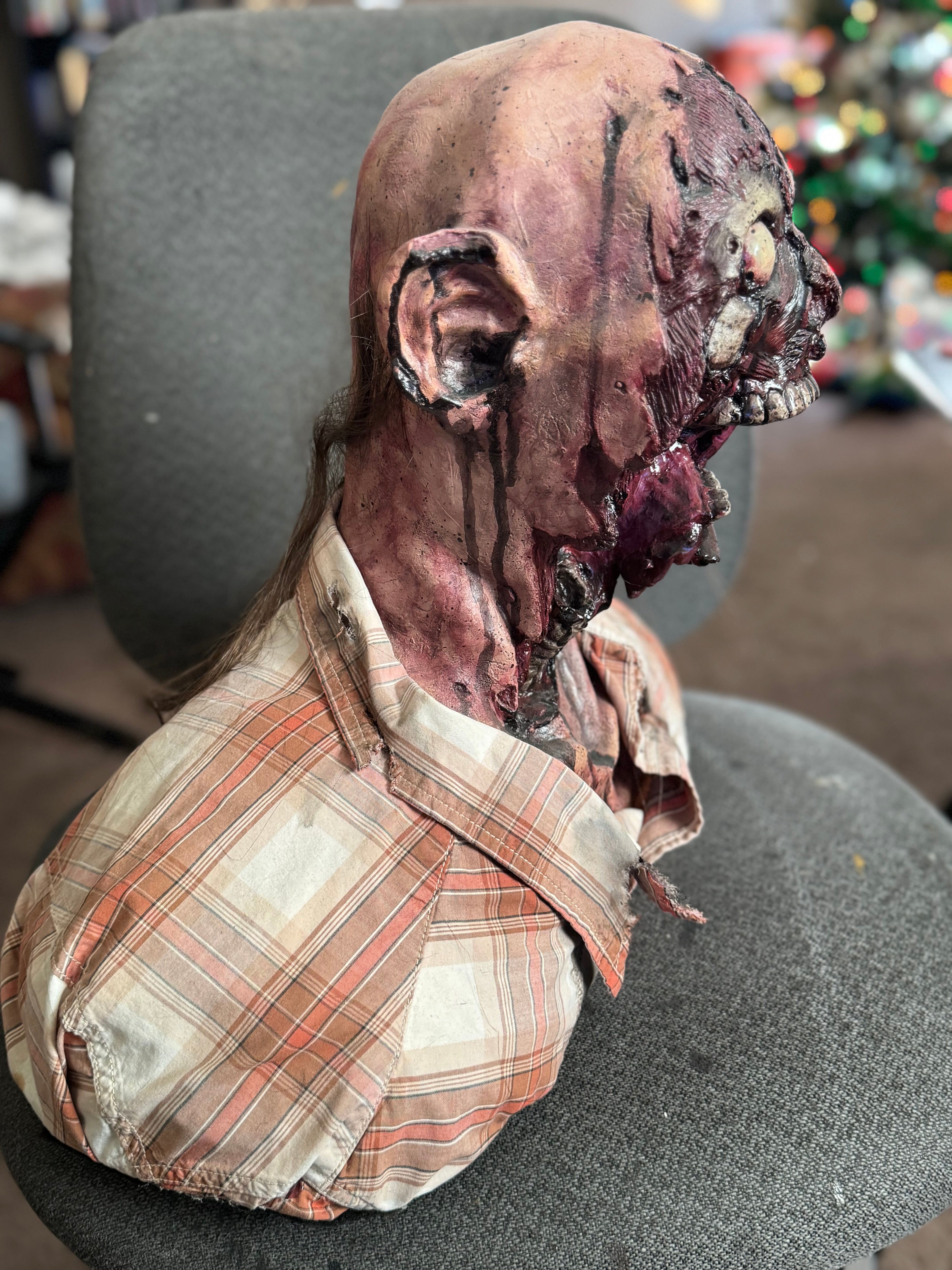 Zombie polyfoam and latex head Prop