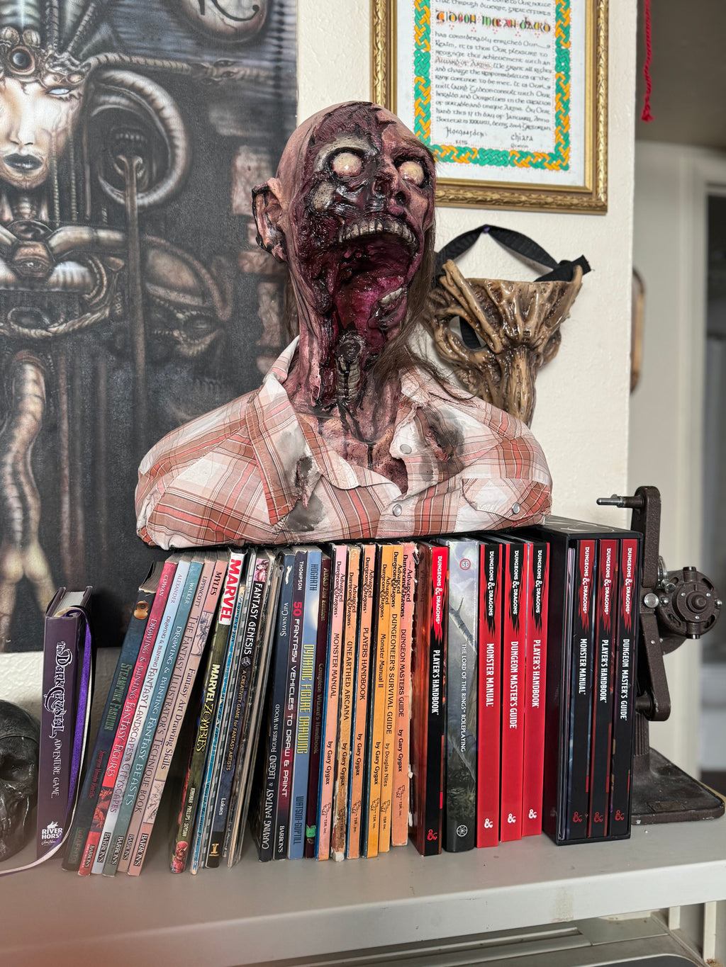 Zombie polyfoam and latex head Prop