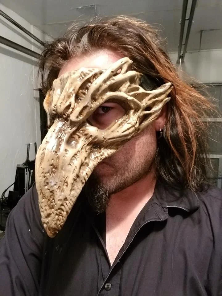 Resin and fiberglass RAVEN skull masquerade mask