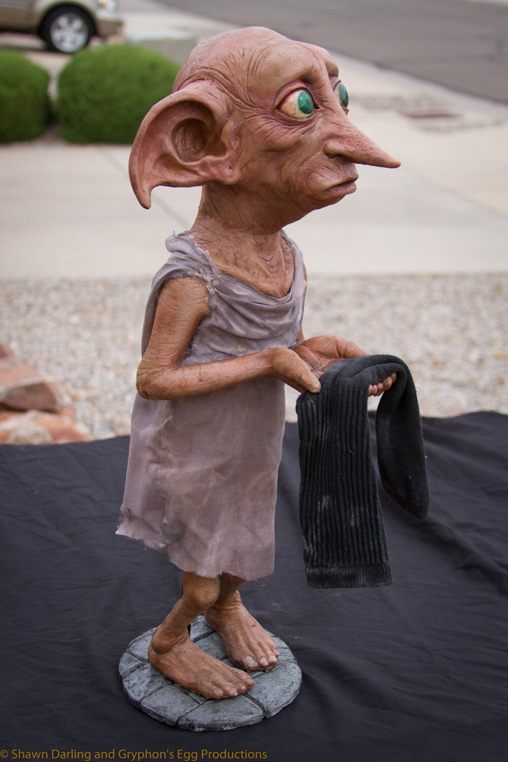 Life size House Elf Polyfoam and latex statue. (In the style of "Dobby" from Harry Potter)