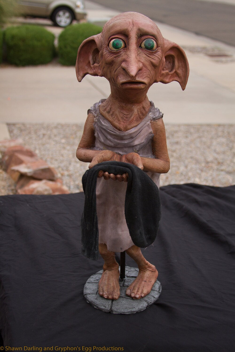Life size House Elf Polyfoam and latex statue. (In the style of "Dobby" from Harry Potter)